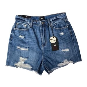 NWT L&M Black Label Distressed Denim Shorts - Size L